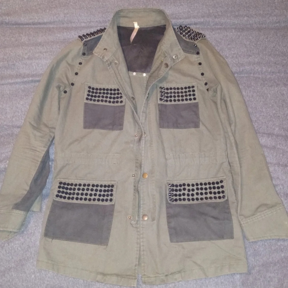 Stylish Studded Utility Style Jacket- Size S